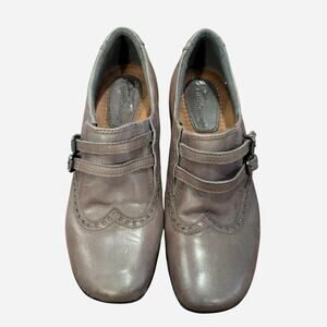 Y2k Grey Leather Ballet Shoes